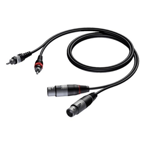 PROCAB Kabel audio 2x XLR żeński - 2x RCA/CINCH męski 1.5m