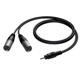 PROCAB Kabel audio 3.5 mm jack męski stereo - 2x XLR męski 1.5m