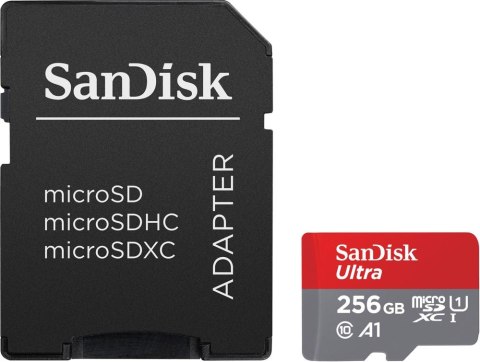 SANDISK KARTA SANDISK ULTRA ANDROID microSDXC 256 GB 150MB/s A1 Cl.10 UHS-I + ADAPTER