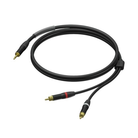 PROCAB Kabel Męski 3,5mm - 2x Wtyk męski RCA/Cinch Ultraflex 1,5m