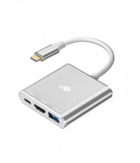 TB Adapter USB C 3w1 - HDMI, USB, PD srebrny