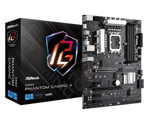 ASRock Płyta główna Z690 Phantom Gaming 4 S1700 4DDR4 DP/HDMI ATX