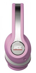 MTX Słuchawki iX1 PINK - Hi-Fi z redukcją szumów i bogatym basem, pilot do Apple, różowe