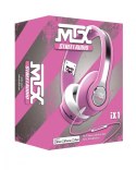 MTX Słuchawki iX1 PINK - Hi-Fi z redukcją szumów i bogatym basem, pilot do Apple, różowe