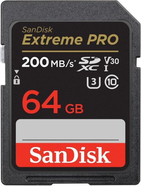 SanDisk Karta pamięci Extreme Pro SDXC 64GB 200/90 MB/s V30 UHS-I U3