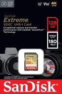 SanDisk Karta pamięci Extreme SDXC 128GB 180/90 MB/s V30 UHS-I U3