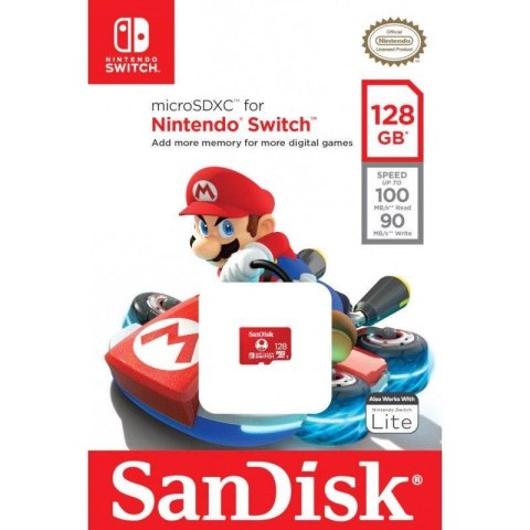 SanDisk Karta pamięci MicroSDXC SanDisk NINTENDO SWITCH microSDXC 128GB 100/90 MB/s A1 C10 V30 UHS-I U3