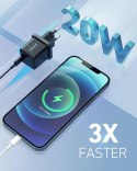 AUKEY Mini ładowarka sieciowa PA-F5 OEM Black 1xUSB-C 20W PD Power Delivery