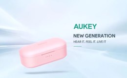 AUKEY EP-T21S Pink True Wireless Słuchawki Bluetooth 5.0 | 3D SurroundSound | Move Compact II | wodoodporne IPX6 | 30h