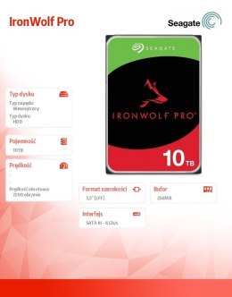 Seagate Dysk IronWolfPro 10TB 3.5'' 256MB ST10000NT001