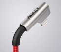 AUKEY CB-AL01 Red OEM nylonowy kabel USB - Lightning | 2m | wtyki 90 stopni | certyfikat MFi