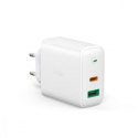 AUKEY Ładowarka sieciowa PA-D1 2xUSB Power Delivery (1xUSB A + 1xUSB C) 5.4A 30W Dynamic Detect Biała