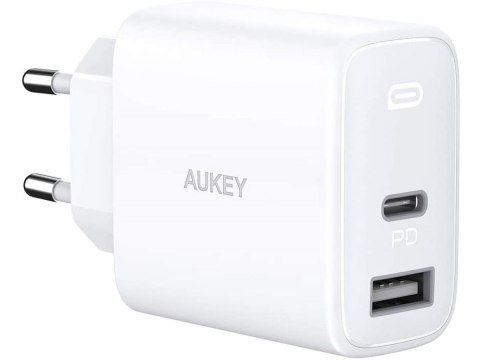 AUKEY Ładowarka sieciowa PA-F3S 2xUSB Power Delivery (1xUSBA + 1xUSB C) 32W 4.8A Biała