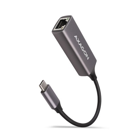 AXAGON Karta sieciowa Gigabit Ethernet adapter ADE-TRC, USB-C 3.2 Gen 1, instalacja automatyczna, metal, titan grey