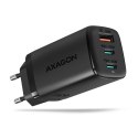 AXAGON Ładowarka sieciowa ACU-DPQ65, GaN 65W, 3x port (USB-A + dual USB-C), PD3.0/QC4+/PPS/Apple