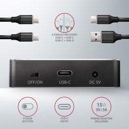 AXAGON Stacja dokująca ADSA-M2C, USB-C 3.2 Gen 2 - 2x M.2 NVMe SSD CLONE MASTER