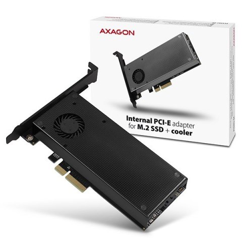 AXAGON Adapter wewnętrzny PCIe x4 M.2 NVMe M-key + SATAB-key slot, chłodnica, LP, PCEM2-DC