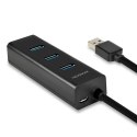 AXAGON HUB 4-portowy HUE-S2BL USB 3.2 Gen 1 charging hub 1.2m kabel micro USB