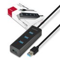 AXAGON HUB 4-portowy HUE-S2BL USB 3.2 Gen 1 charging hub 1.2m kabel micro USB