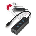 AXAGON Hub 4-portowy HUE-S2C USB 3.2 Gen 1 charging hub, microUSB, 40cm USB-C kabel