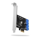 AXAGON Kontroler PCIe 2x wewnętrzny 19-pinowy port USB 3.2 GEN 1, UASP, w tym LP, PCEU-034VL