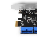 AXAGON Kontroler PCIe 2x wewnętrzny 19-pinowy port USB 3.2 GEN 1, UASP, w tym LP, PCEU-034VL