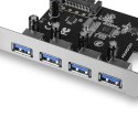 AXAGON Kontroler PCIe PCEU-430VL 4x port USB 3.2 GEN 1, UASP