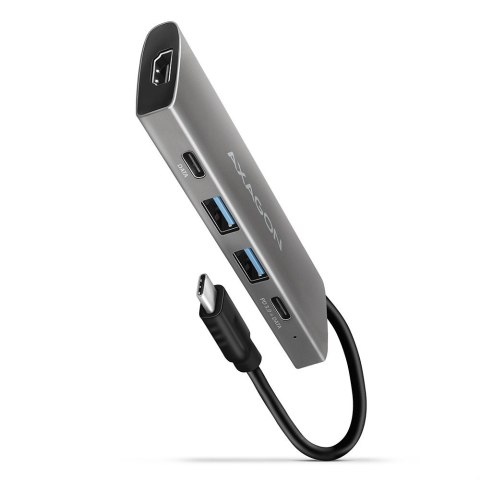 AXAGON Wieloportowy hub szerokopasmowy HMC-5G2 2x USB-A + 2x USB-C + HDMI, USB-C 3.2 Gen 2 10Gbps, PD 60W, 13cm USB-C kabel