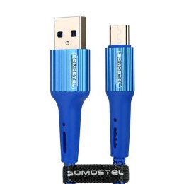 Kabel Somostel SMS-BW06 micro USB 3.6A Quick Charger QC 3.0 1m Powerline niebieski