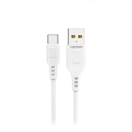 Kabel Denmen D01T USB typ-C 1M biały