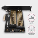 AXAGON Adapter wewnętrzny PCEM2-D, PCIe x4 M.2 NVMe M-key + SATAB-key slot, LP