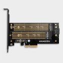 AXAGON Adapter wewnętrzny PCEM2-D, PCIe x4 M.2 NVMe M-key + SATAB-key slot, LP