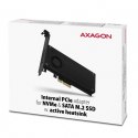 AXAGON Adapter wewnętrzny PCIe x4 M.2 NVMe M-key + SATAB-key slot, chłodnica, LP, PCEM2-DC