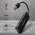 AXAGON Hub 4-portowy HUE-G1A, USB 3.2 Gen 1 SLIM, kabel Type-A 14cm