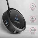 AXAGON Hub 4-portowy HUE-P1A USB 3.2 Gen 1 round micro USB, 30cmUSB-A kabel