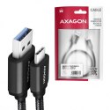 AXAGON Kabel USB-C - USB-A 2m USB 3.2 Gen 1, 3A, ALU, oplot BUCM3-AM20AB, czarny