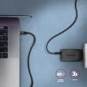 AXAGON Kabel USB-C USB-C 3.2 Gen 1, 1m, PD 60W 3A, ALU, oplot BUCM3-CM10AB, czarny