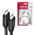 AXAGON Kabel USB-C USB-C 3.2 Gen 1, 1m, PD 60W 3A, ALU, oplot BUCM3-CM10AB, czarny