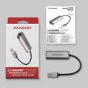 AXAGON Karta sieciowa 2.5 Gigabit Ethernet, Realtek 8156 ADE-25R USB-A 3.2 Gen 1, automatyczna instalacja, szara