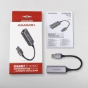 AXAGON Karta sieciowa Gigabit Ethernet adapter ADE-TR, USB-A 3.2 Gen 1, instalacja automatyczna, metal, titan grey