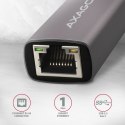 AXAGON Karta sieciowa Gigabit Ethernet adapter ADE-TRC, USB-C 3.2 Gen 1, instalacja automatyczna, metal, titan grey