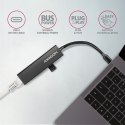 AXAGON Karta sieciowa, hub metalowy HMC-GL3A 3x USB-A + GLAN, USB 3.2 Gen 1, 20 cm USB-C kabel