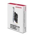 AXAGON Kontroler PCIe PCEU-430VL 4x port USB 3.2 GEN 1, UASP