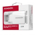 AXAGON Ładowarka sieciowa ACU-PQ22W, PD & QC 22W, 2x port (USB-A + USB-C), PD3.0/QC3.0/AFC/FCP/Apple, biała