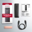 AXAGON Obudowa zewnętrzna aluminiowa bezśrubowa EEM2-GTS, USB-C 3.2 GEN 2 M.2 NVMe SSD