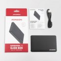 AXAGON Obudowa zewnętrzna, plastikowa, bezśrubowa EE25-SL, USB-C 3.2 GEN 1 SATA 6G 2.5cali, czarna