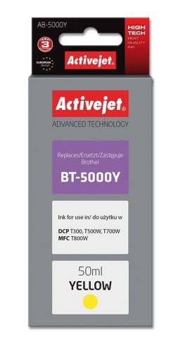 Activejet AB-5000Y Buteleczka z tuszem (zamiennik Brother BT-5000Y; Supreme; 50 ml; żółty)