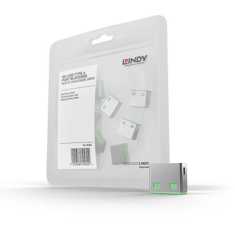 Blokada portów USB LINDY10 szt Port Locks (no Key) Green