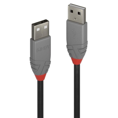 Kabel USB 2.0 LINDY Type A Cable, Anthra Line 0.5m Czarny