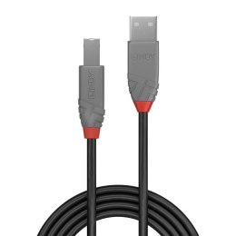 Kabel USB 2.0 LINDY Type A to B Cable, Anthra Line 0.2m Czarny